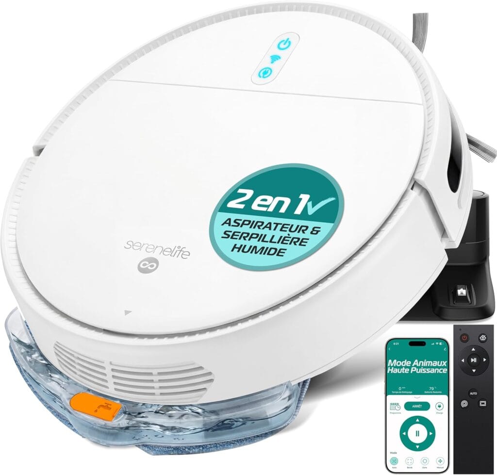 meilleur robot aspirateur pas cher SereneLife PUCRCVAC100WT